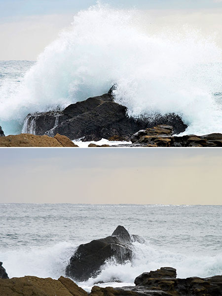 にほんかい自然写真学校　砕ける波