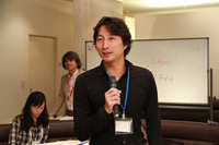 第3回エコ×エネ・カフェ講師の田井中さん。「先生のいいのかわるいのか分からない、という言葉が印象に残りました」