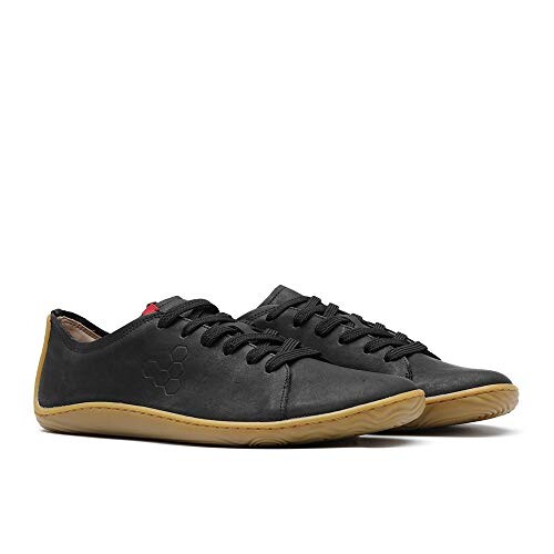 Vivobarefoot Addis、メンズクラシックレザー編み上げ 裸足感覚&社会的良心, ブラック, 7 Wide