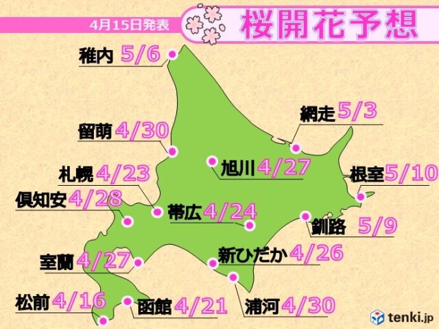 北海道の1か月予報 Gwは桜に花粉に真夏日も コラム 緑のgoo