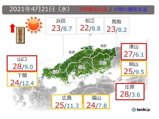 中国地方 21日 水 最高気温30度近くに 晴天と暑さはいつまで続く コラム 緑のgoo