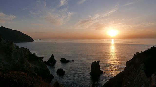 駿河湾に沈む夕陽