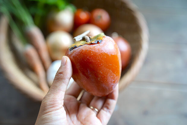 熟れた柿の写真