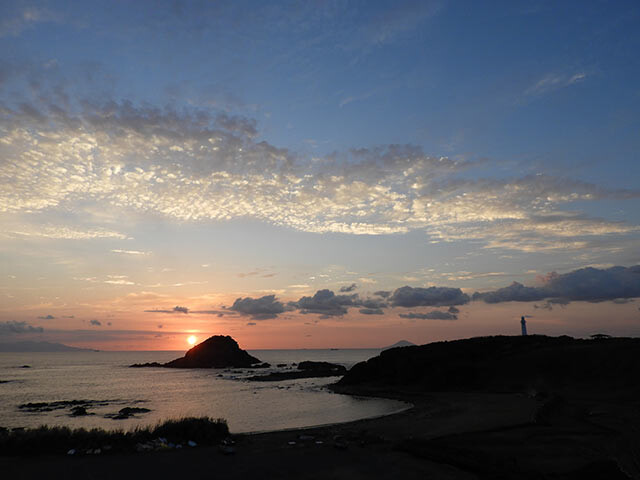 下田の海の夕焼け