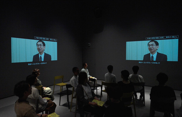 当時、南三陸町立戸倉小学校の校長だった麻生川敦さんが語る、映像プログラム１『生死を分けた避難』。（写真提供：南三陸町）