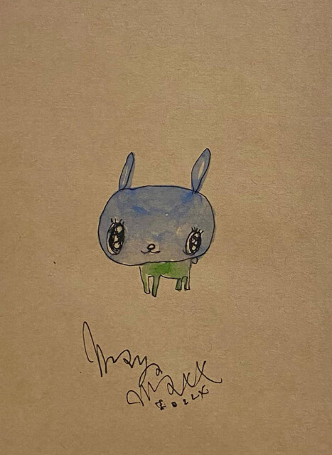 11月に入院をしてから、茶廊法邑で新作を展示したいと体調の良い日は絵を描いていた。12月16日、最期に描いた作品。