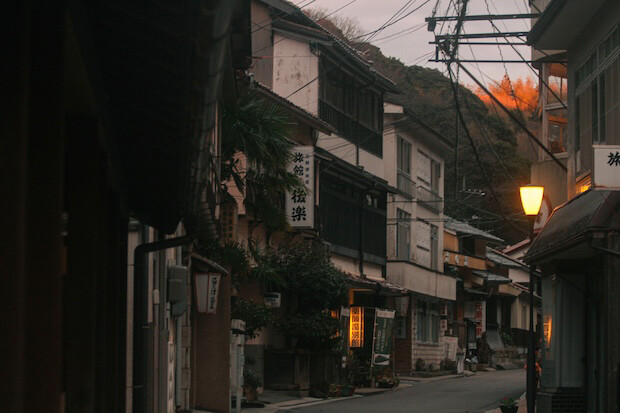 温泉津は、国の重要伝統建築物群保存地区に指定された日本で唯一の温泉街。