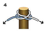 クローブ・ヒッチ（巻き結び）輪を作る結び方