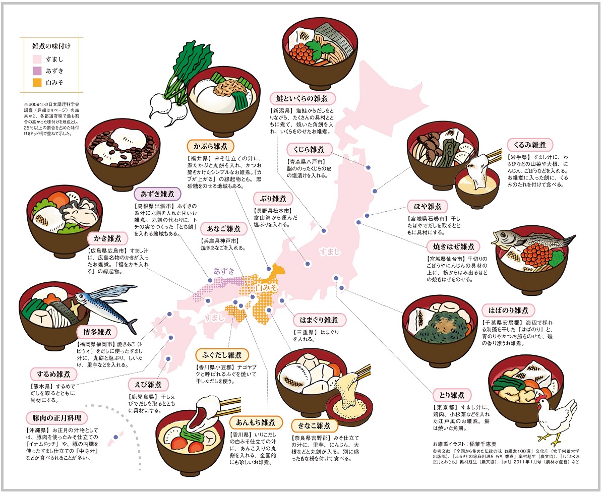 こんなにいろいろ日本のお雑煮！