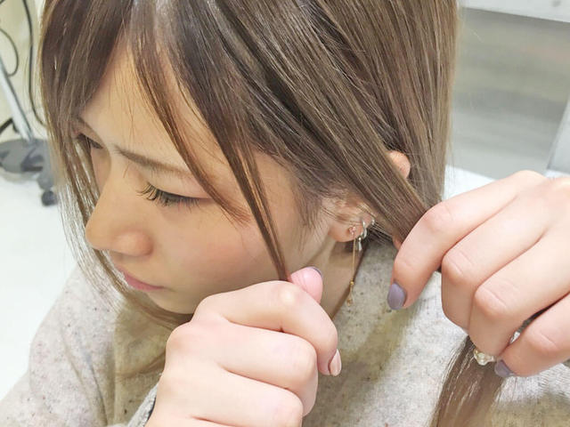 顔周りの「後れ毛」と「流し前髪」で、すっきり美人見せ☆