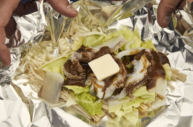 イカ肝のホイル焼き
