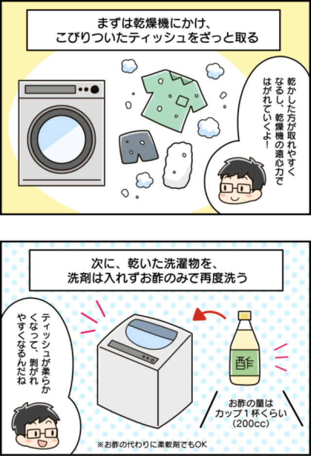 ティッシュを洗濯機で洗っちゃった そんな時どうする コラム 緑のgoo