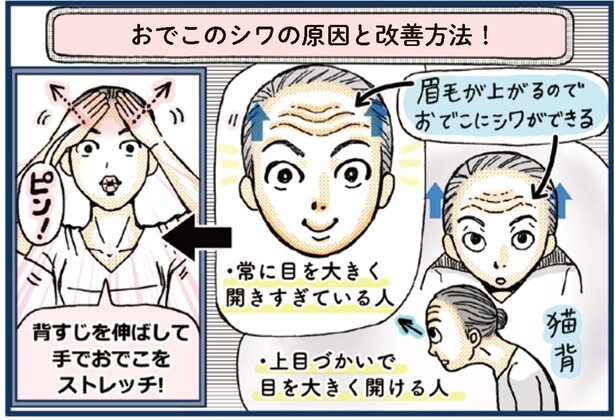 おでこのシワの原因と改善方法！