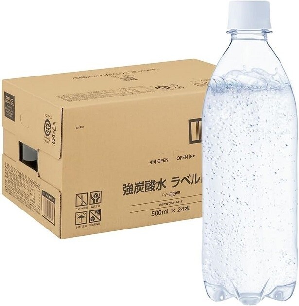 by Amazon 炭酸水 ラベルレス 500ml 24本