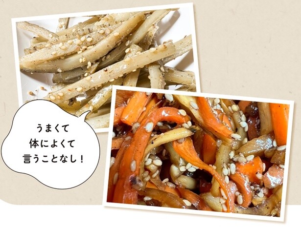 きんぴらごぼう／家庭料理の定番のきんぴらごぼうも、やはりごぼうの旬の季節に作るのが一番。我が家ではごぼうだけで作ったりにんじんと合わせたりと、その日にある材料と気分で作っています。