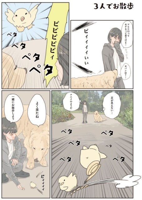 3人でお散歩