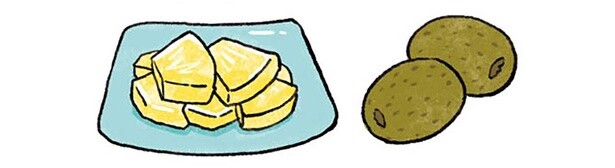 キウイまたはパイナップル