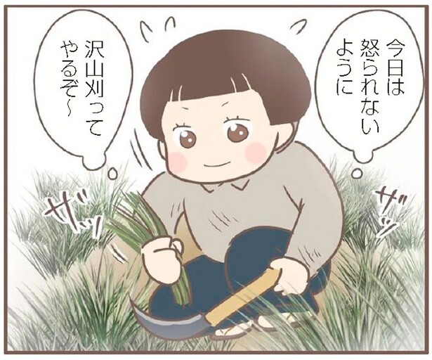 今日は怒られないように沢山刈ってやるぞ～