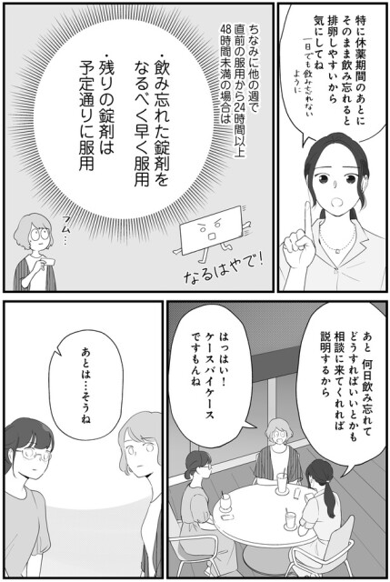 休薬期間のあとにそのまま飲み忘れると