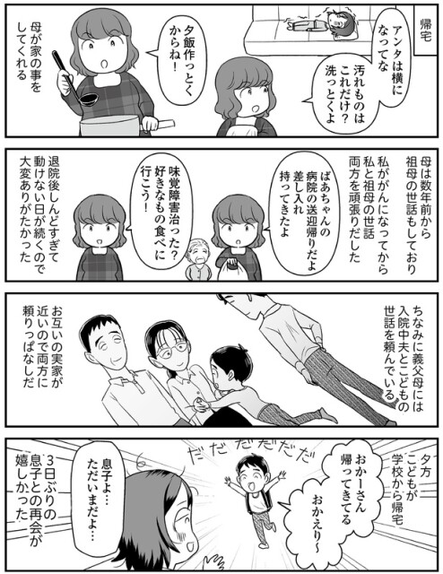 母が家の事をしてくれる