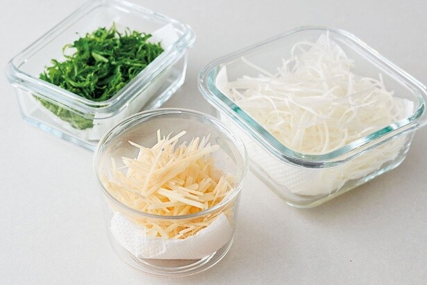青じそ・しょうが・長ねぎのせん切り