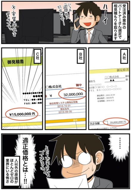 相見積もりを取ります