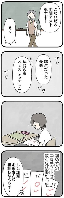 初めての中間テストは散々な結果だった
