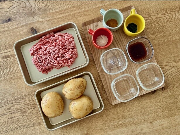 手割りポテトのカレー炒めの材料はコチラ