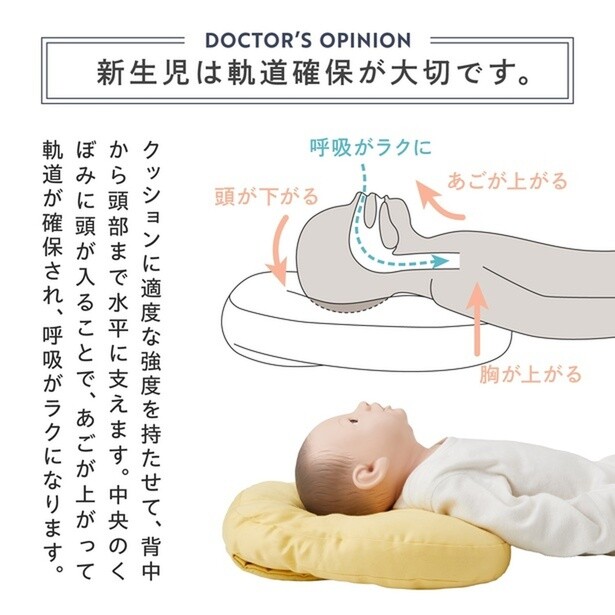 柔らかすぎない硬めのクッションを採用。乳幼児突然死症候群(SIDS)の予防にも