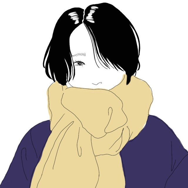 毛先内巻き＋センター分け