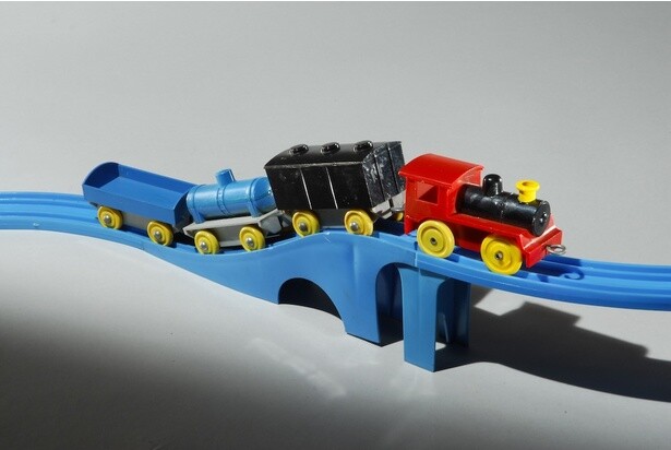 【写真】プラレールの原型「プラスチック汽車・レールセット」 