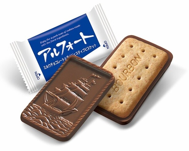 チョコレートに描かれている帆船が印象的だ