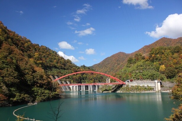 峡谷が色とりどりの紅葉に彩られる／黒部峡谷の紅葉