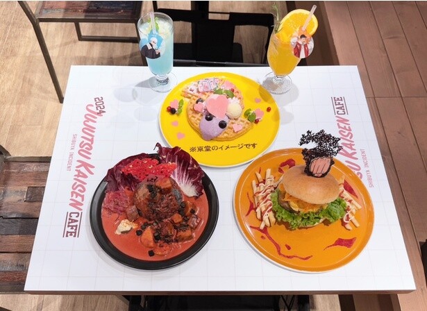 テーブルにも今回のカフェならではの装飾が！メニューと一緒に写真が映えます