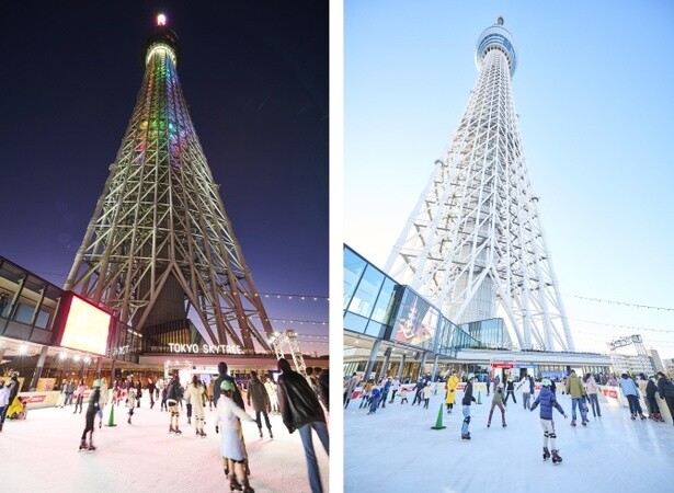 昼と夜で違う顔を見せる東京スカイツリー(R)を間近に！