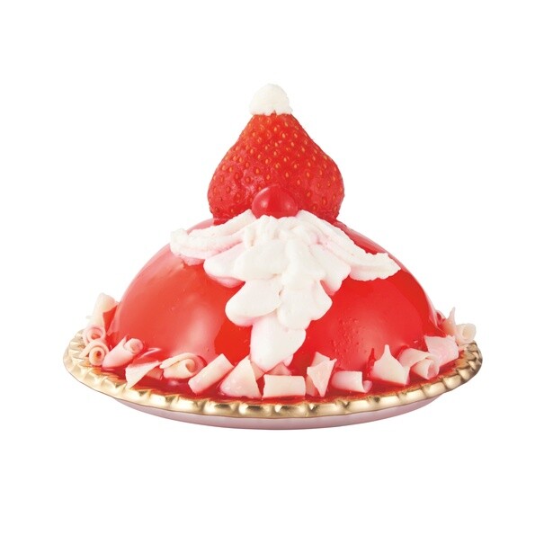 「サンタクロース 〜マスカルポーネムース&ストロベリージュレ〜」(900円)。いちごがサンタの帽子に！