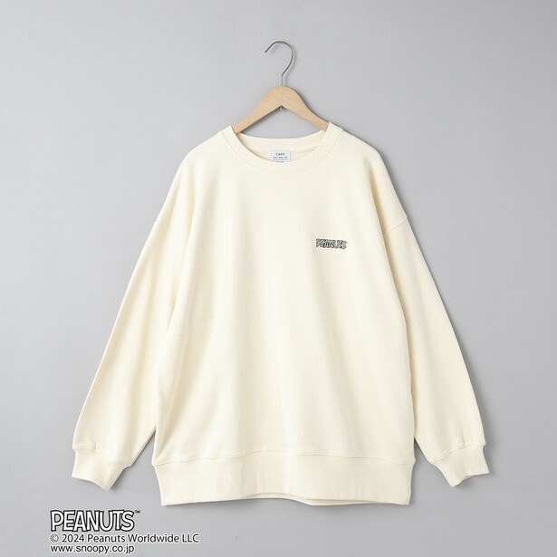 「PEANUTS×coen 裏毛クルーネックスウェット(クリーム)」(6149円)