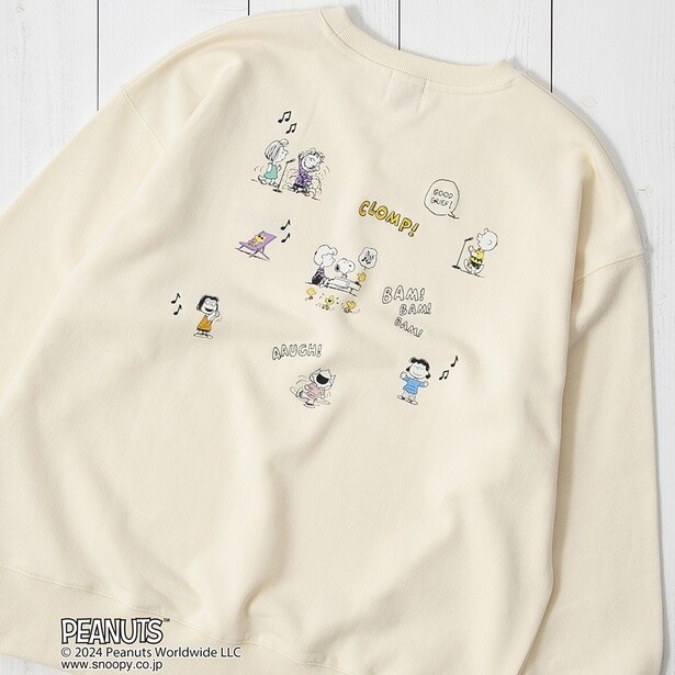 「coen」と「PEANUTS」のコラボスウェット。ピーナッツギャングが背中に大集結！