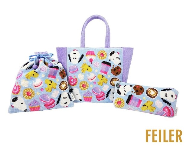 「フリル付巾着 カフェ＆スイーツ」(8250円) 、 「バッグ カフェ＆スイーツ」(1万7600円) 、「ポーチ カフェ＆スイーツ」(7150円)