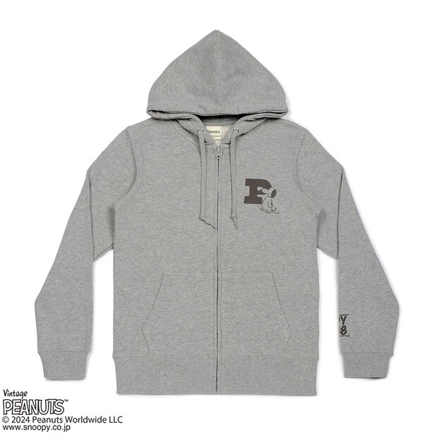 「PEANUTSコラボ PENGUIN ZIPパーカー(杢グレー)」(1万1000円)