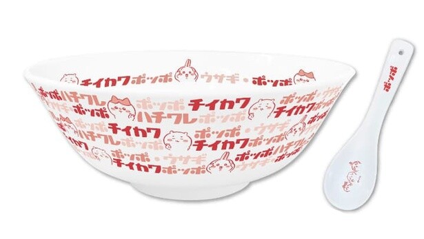「ポッポ」のコラボグッズは初登場！こちらは限定デザインのセット「ポッポ どんぶり＆レンゲセット」(2420円)