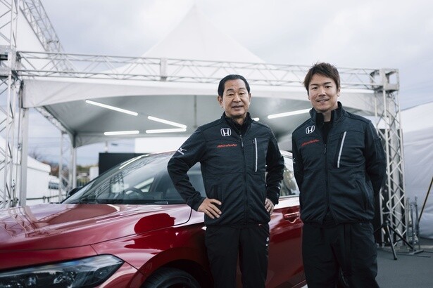 Modulo開発アドバイザー・土屋圭市氏とHonda純正アクセサリーアンバサダー・大津弘樹選手