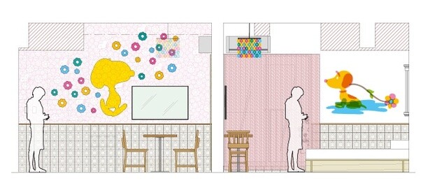 リニューアルされたROOM53のイメージ。コミックから引用されたモチーフがあちこちに配された、レトロなムードのインテリアが特徴だ