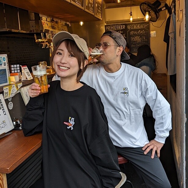 タップハンドルロゴ ビアっくまロンT