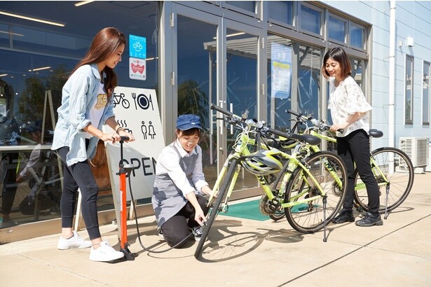 茨城県内には500カ所以上の「サイクルサポートステーション」協力施設があるので、急なトラブルが起きても安心だ