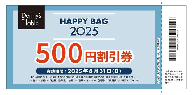 1000円以上の利用で1枚使える500円の割引券が6枚も！