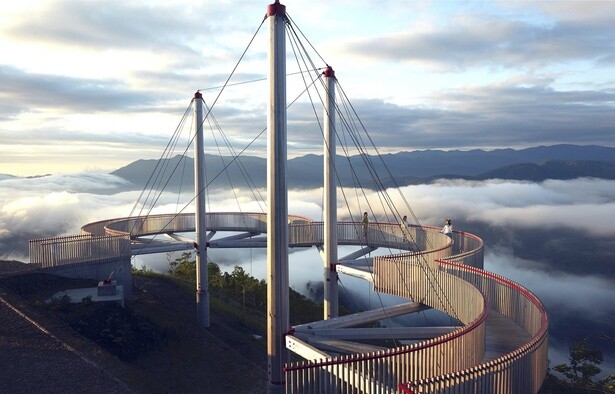 空中にせり出した造りで、雲の形をしている「Cloud Walk(クラウドウォーク)」