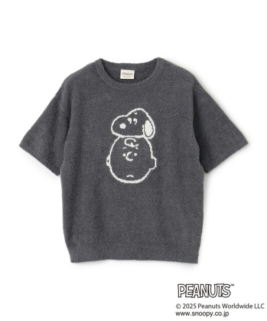 「スヌーピーもこもこルームウェア半袖トップス(グレー)」(4950円)