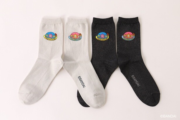 「ラメプリントクルーソックス」(各1760円)