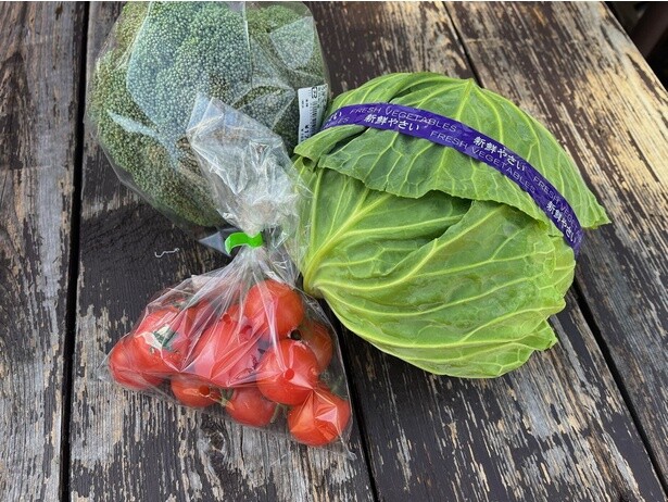 地元や近隣の町で収穫された新鮮な野菜を販売